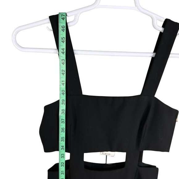 Cinq A Sept NWT Womens 8 Black Midi Cutout Dress Straps Side Zippers Bodycon - Picture 13 of 16